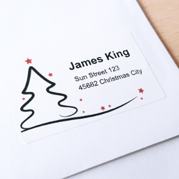 Envelop met kerstachtig adreslabel