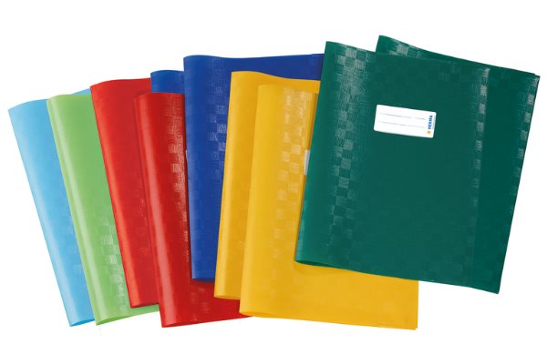 Afbeelding van beschermhoezen voor schriftjes in verschillende kleuren