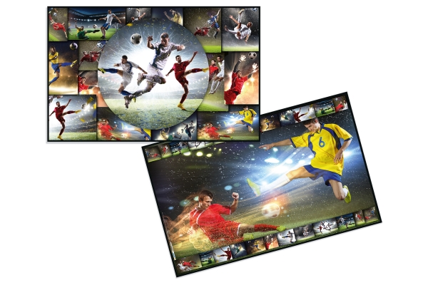 Schrijfbord met voetbalmotief