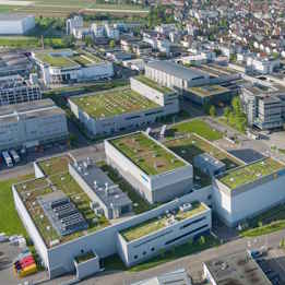 Luchtfoto van de HERMA Campus in Filderstadt