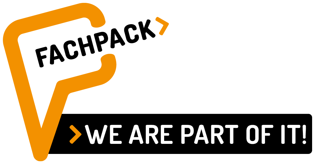 Logo met een gestileerde 'F' in oranje en de tekst 'WE ARE PART OF IT!' in het wit.