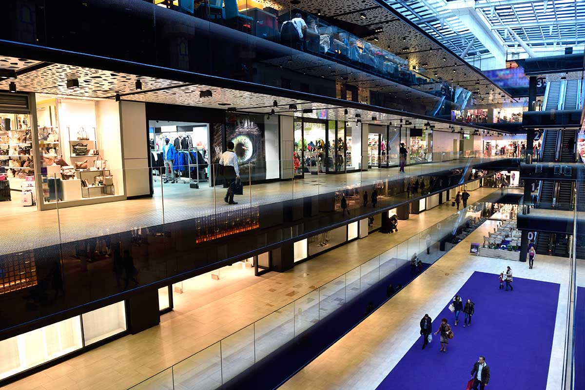 Handelslandschap, winkelcentrum