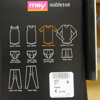 Laseractiveerbare etiketten: productlabel op Mey verpakking