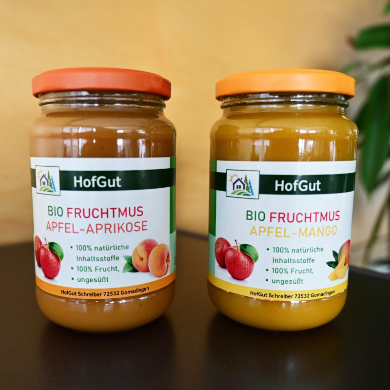 Roletiketten in digitale druk online bestellen: Glazen etiketten op biologische vruchtenmoes, 2 glazen