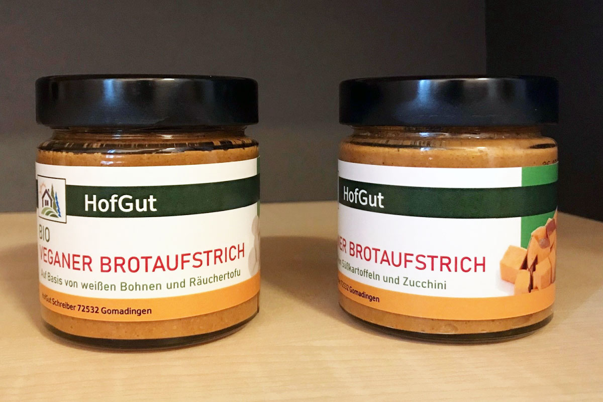 Rollabels online bestellen in digitale druk: Glazen etiketten voor veganistische spread, 2 glazen