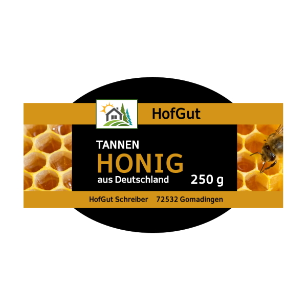 Rollabels online bestellen in digitale druk: Honinglabel in speciale vorm, witte achtergrond