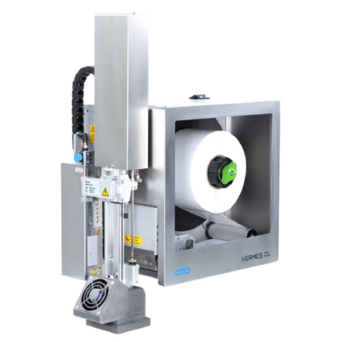 HERMA InNo-Liner: Hoogwaardige printer HERMES QL van cab, uitgerust met een grote rolhouder en een nauwkeurige drukunit voor HERMA InNo-Liner etiketten.