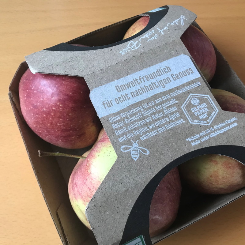 Appelverpakking van silphiummateriaal