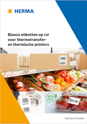 Prospectus-download: Voorpagina prospectus rol etiketten, Nederlands
