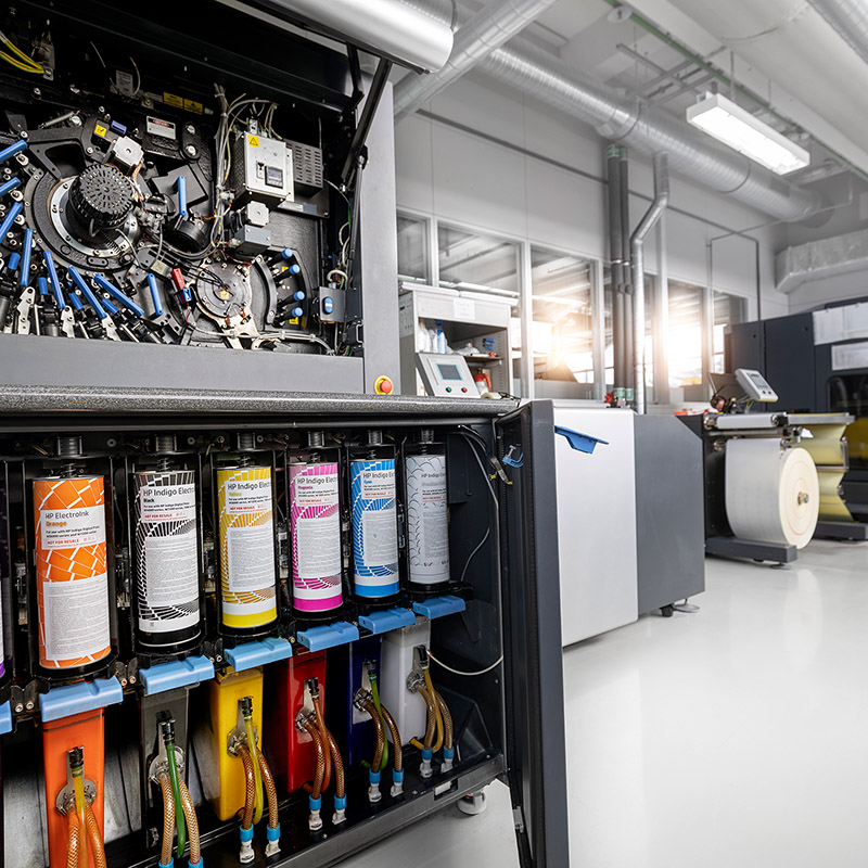 HERMA digitale drukmachine HP Indigo, geopende kleurunit