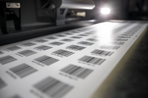 HERMA Barcode-labels met doorlopende nummers, etikettenrol in de digitale drukmachine