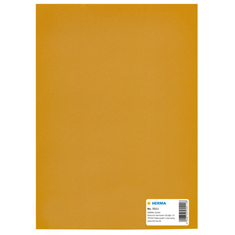 Gelber Ordner mit einer Etikette, die die Marke "HERMA" und die Nummer "5511" zeigt.