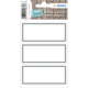 Aufkleber mit drei leeren Etiketten in grauen Rahmen, verpackt unter der Marke "Home Feeling" von Herma.