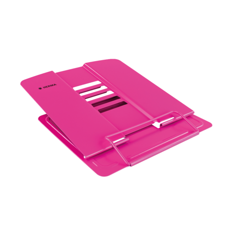 Ein pinker Ordner mit mehreren Fächern und einem elastischen Verschluss, geeignet zur Aufbewahrung von Dokumenten und Unterlagen.