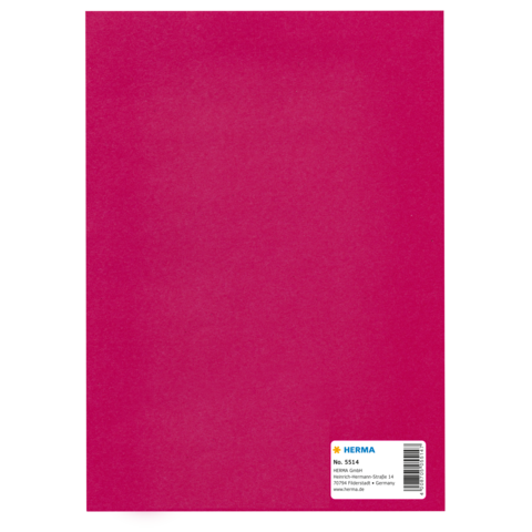 Rosa Ordner mit einem Aufkleber, der die Marke HERMA und die Nummer 554 enthält.