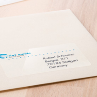 Envelop met transparant adreslabel