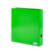 Grüner Ordner mit glatter Oberfläche und einer Öffnung an der Seite, geeignet für die Aufbewahrung von Dokumenten.