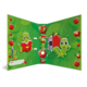 Bunte Ordner mit cartoonhaften Raupen und Äpfeln, umgeben von grünen Blättern und Blumen. Enthält Platz für einen Namen.