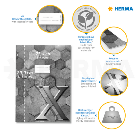 Hoogwaardige karton met een hexagonaal patroon, een beschrijfbaar veld en stevige randen. Bevat informatie over het materiaal en de eigenschappen.