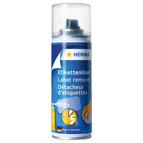 Etikettenlöser in Sprayform, 200 ml, von HERMA. Geeignet zum Entfernen von Aufklebern und Etiketten.