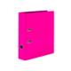 Ein pinker Ordner mit zwei Öffnungen auf der Vorderseite, geeignet für Dokumente oder Notizen.