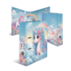 Bunte Ordner mit Einhornmotiven, Regenbögen und Wolken, ideal für Kinder oder kreative Projekte.