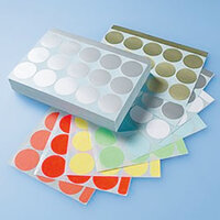 Ronde drukkerijlabels in verschillende kleuren