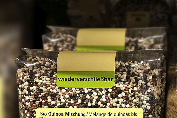 HERMA Weer sluitlabels, op een graanverpakking, liggend formaat