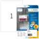 Etikettenpackung von Herma mit strapazierfähigen Etiketten, Größe 210 x 297 mm, inklusive Hinweis zu Änderungen der Geschäftszeiten.