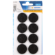 Schwarze Filzgleiter in einer Verpackung mit acht runden Pads, Durchmesser 28 mm, geeignet für Möbel oder empfindliche Oberflächen.
