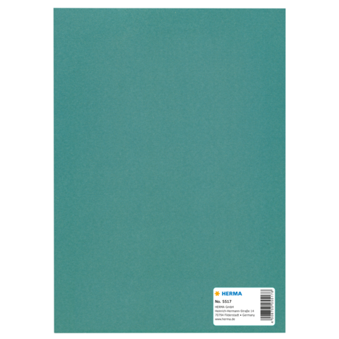 Grünes Papier mit einer Etikette, die die Marke HERMA und die Nummer 5517 zeigt.
