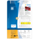 Rückseite einer Verpackung mit Informationen zu HERMA Produkten, einschließlich QR-Code und Hinweisen zu kostenloser Software.