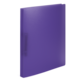 Lila Ordner mit einer transparenten Vorderseite und einem weißen Boden. Ideal für die Aufbewahrung von Dokumenten.