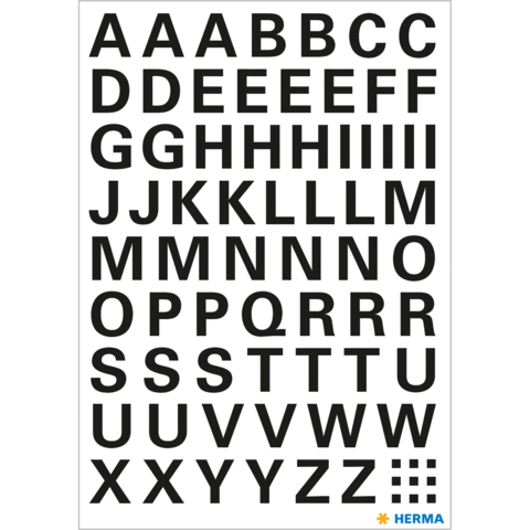 Schwarze Buchstaben des Alphabets in Großschrift auf weißem Hintergrund, angeordnet in mehreren Reihen.