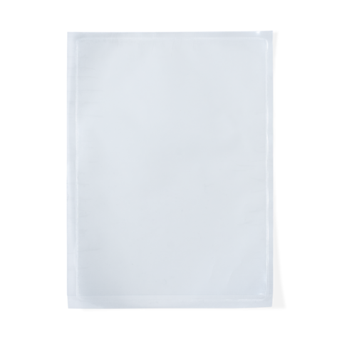 Leere, transparente Kunststoffhülle für Dokumente, ohne sichtbare Inhalte oder Beschriftungen.