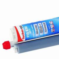 Kartusche Fischer Verbundmortel met gekleurd productlabel van HERMA