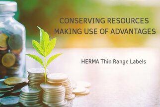 Grondstoffen besparen met HERMA ThinRange etiketten, Nederlandse tekst