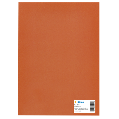 Brauner Ordner mit einem Aufkleber, der die Marke HERMA und die Nummer 5504 zeigt.