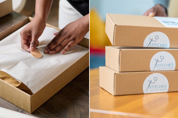 Etsy-verpakkingen met labels voor een unieke unboxing-ervaring: bedanklabels, sluitlabels, verzendlabels.